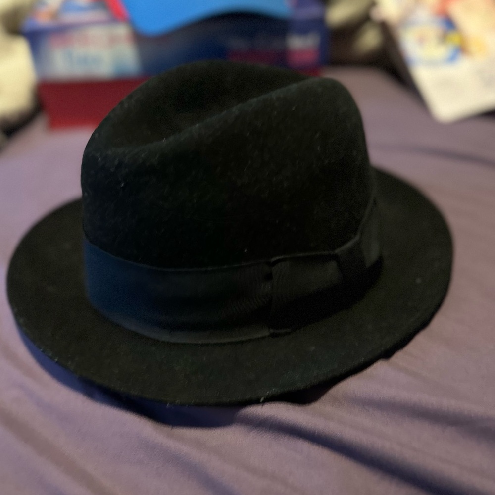 Dobbs Fifth Avenue Black Fedora Hat- Pure Wool